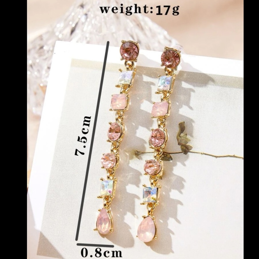 Betsey Johnson Cubic Zirconia Dangle Earrings - Picture 5 of 5